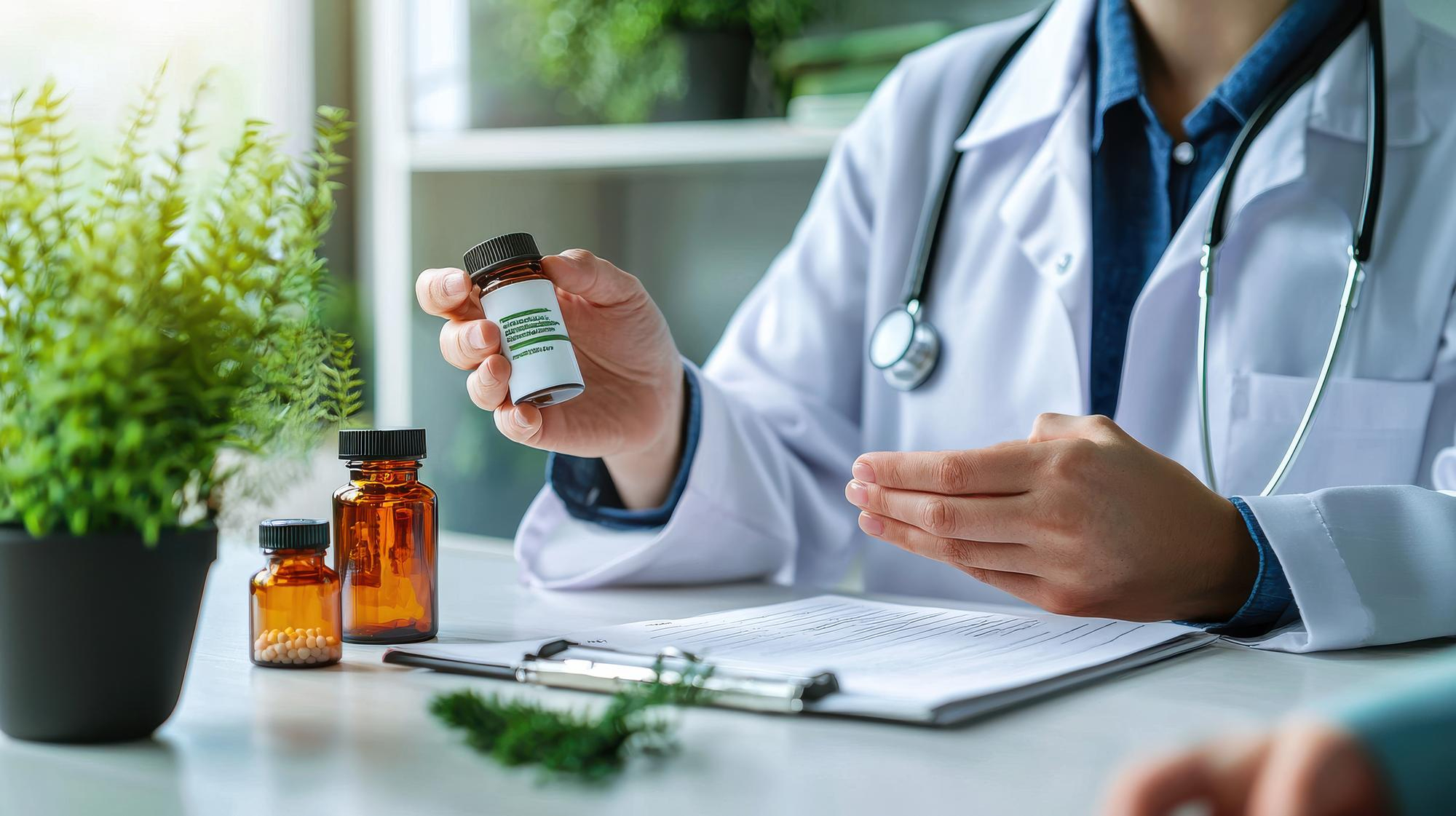 Homeopathy medicines in a bottle